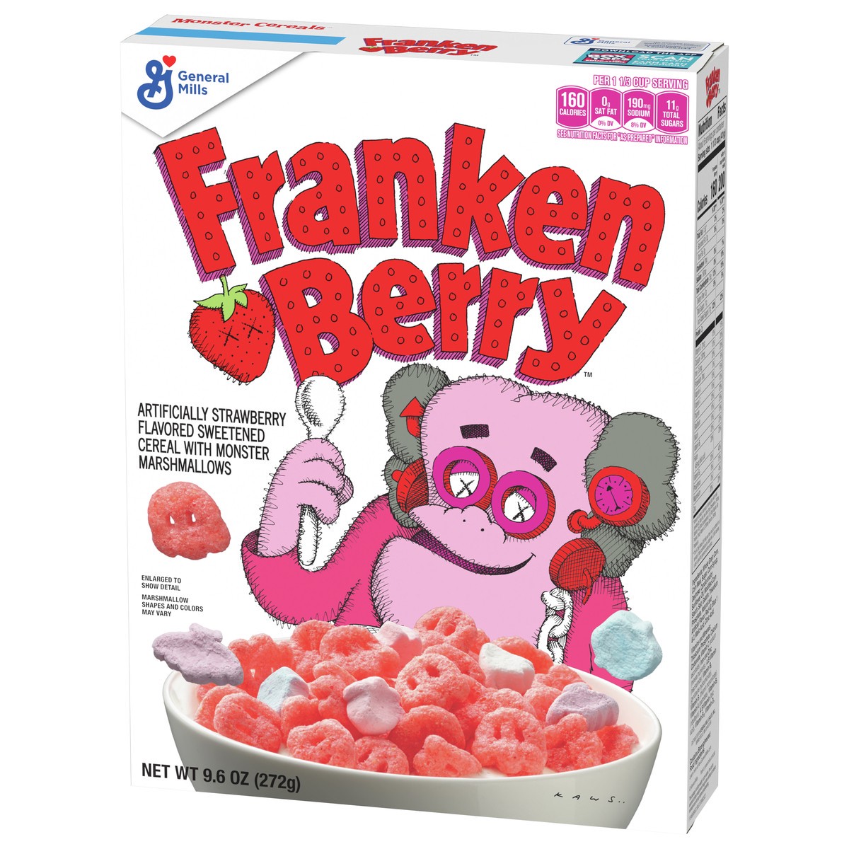 slide 4 of 9, Franken Berry Cereal with Frightful Friends Marshmallows, Kids Breakfast Cereal, Limited Edition, Made with Whole Grain, 9.6 oz, 9.6 oz