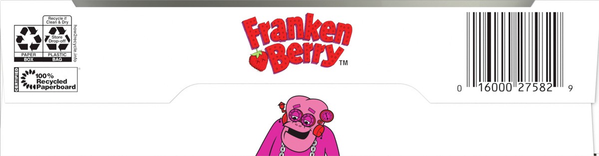 slide 2 of 9, Franken Berry Cereal with Frightful Friends Marshmallows, Kids Breakfast Cereal, Limited Edition, Made with Whole Grain, 9.6 oz, 9.6 oz