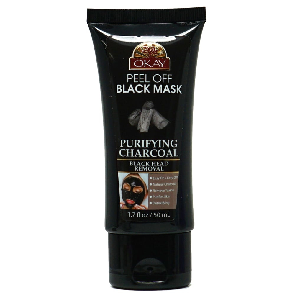 slide 1 of 1, Okay Pure Naturals Purifying Charcoal Peel Off Black Facial Mask, 1.7 oz