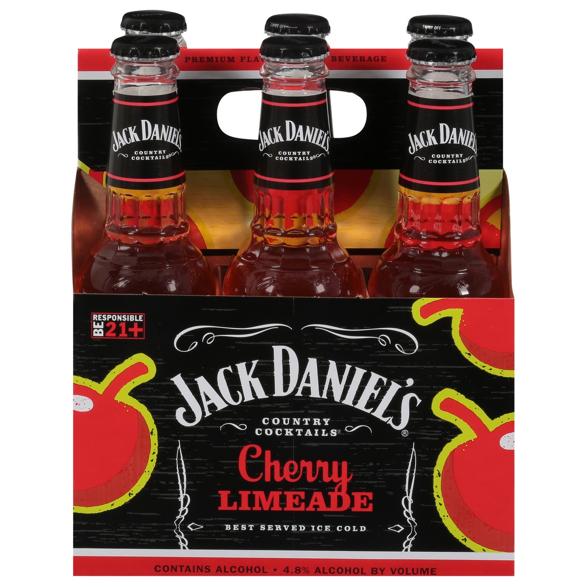 slide 1 of 10, Jack Daniel's Country Cherry Limeade Cocktails 6 - 10 fl oz Bottles, 6 ct; 12 oz