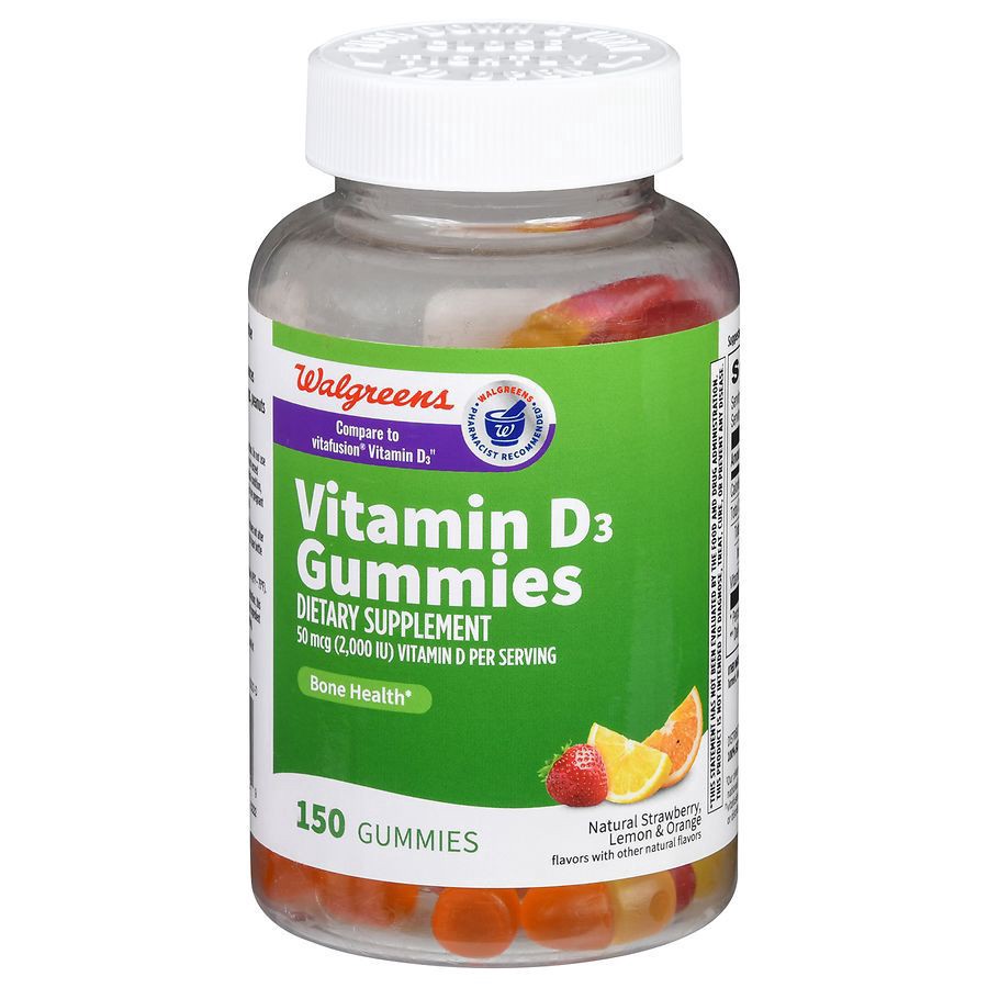 slide 1 of 5, Walgreens Vitamin D3 2000 IU Gummies Fruit, 150 ct