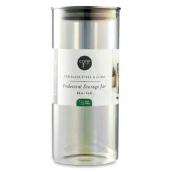 Core Kitchen Stainless Steel & Glass Iridescent Storage Jar