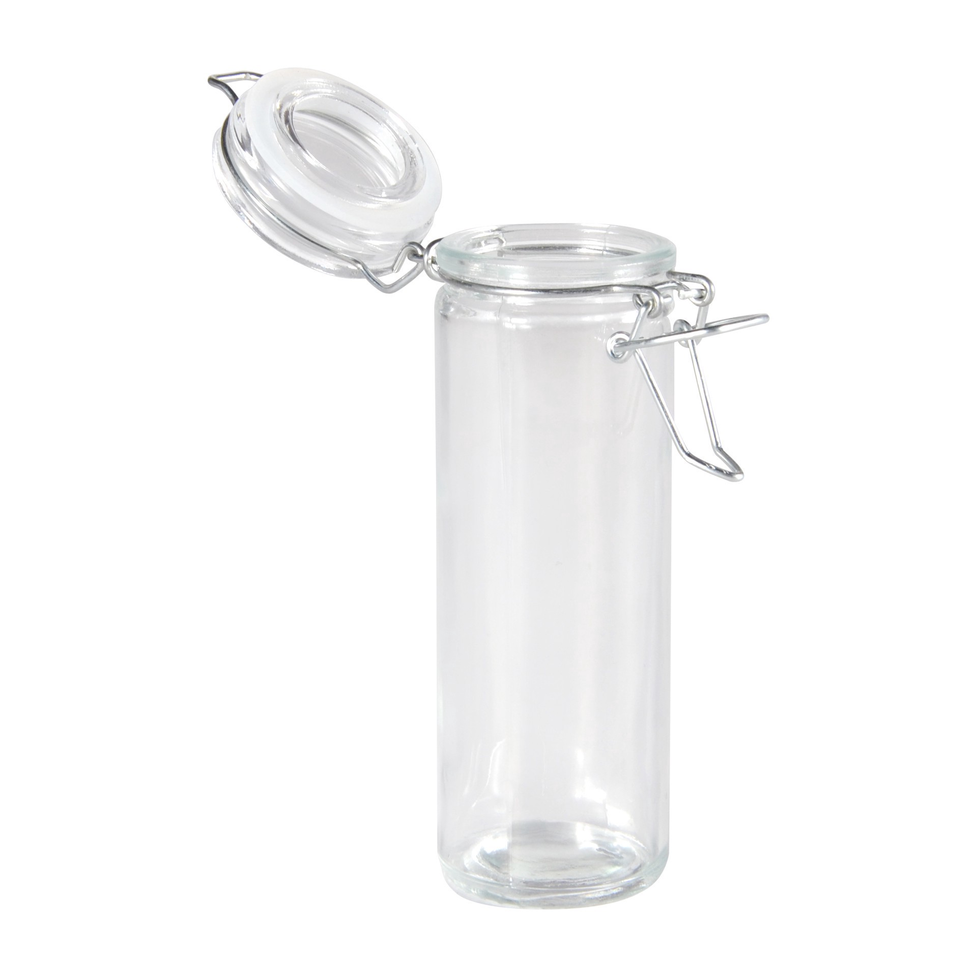 slide 4 of 4, 3.8oz. Clear Glass Cylinder Jar With Latched Lid By Ashland, 3.8 oz