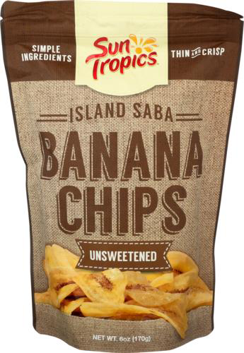 slide 1 of 1, Sun Tropics Island Saba Banana Chips Unsweetened, 6 oz