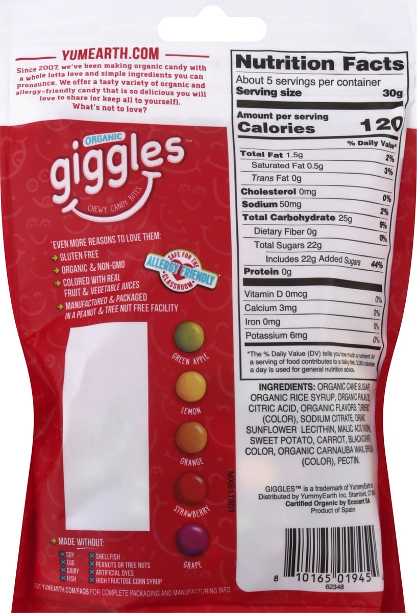 slide 5 of 9, YumEarth Giggles Organic Chewy Candy Bites 5 oz, 5 oz