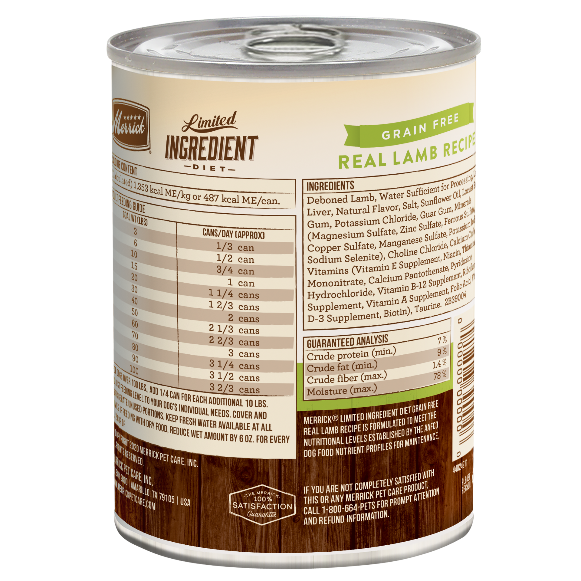 slide 3 of 3, Merrick Limited Ingredient Diet Premium Grain Free Wet Dog Food, Healthy And Natural Canned Dog Food With Lamb, 12.7 oz