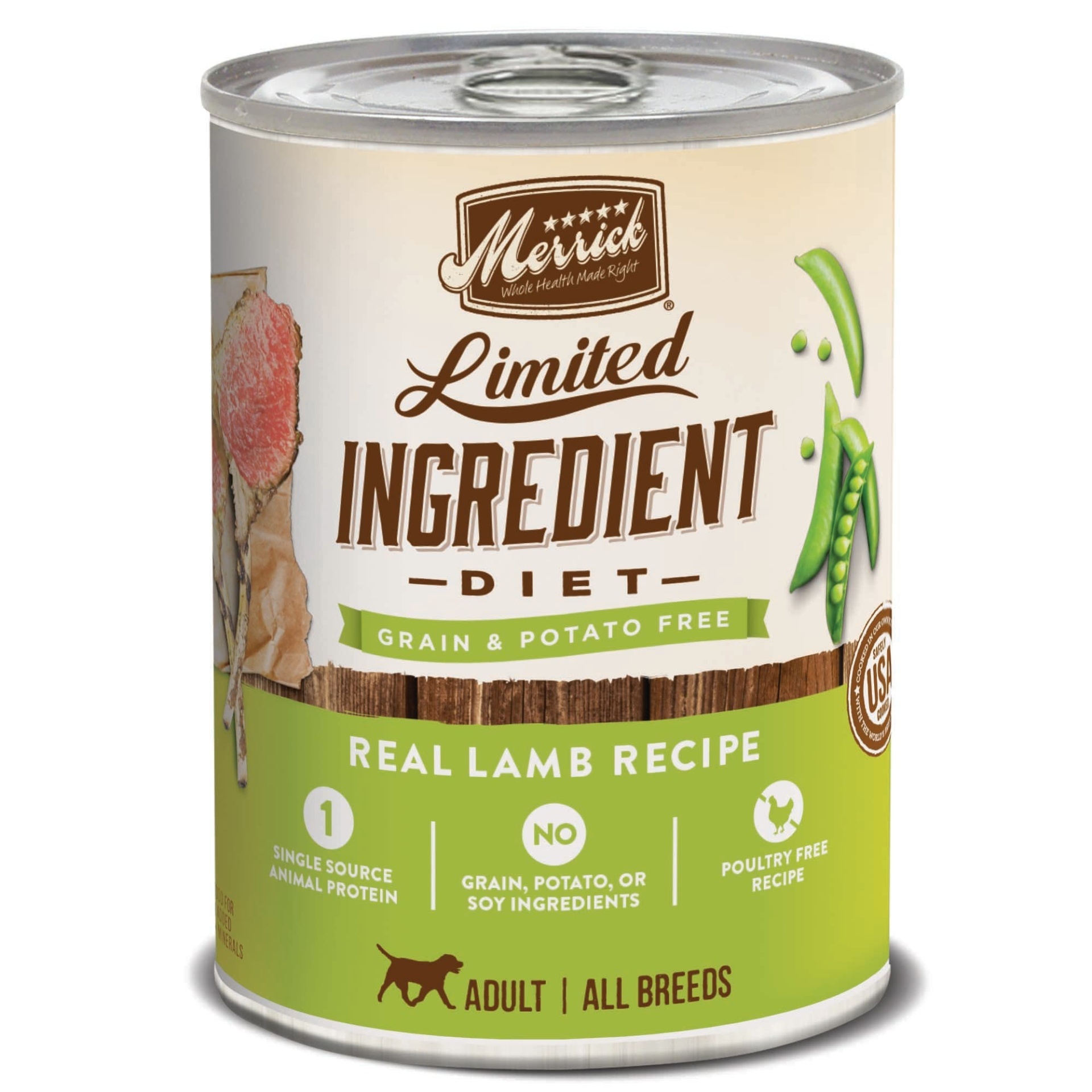 slide 1 of 1, Merrick Limited Ingredient Diet Real Lamb Recipe Dog Food, 12.7 oz