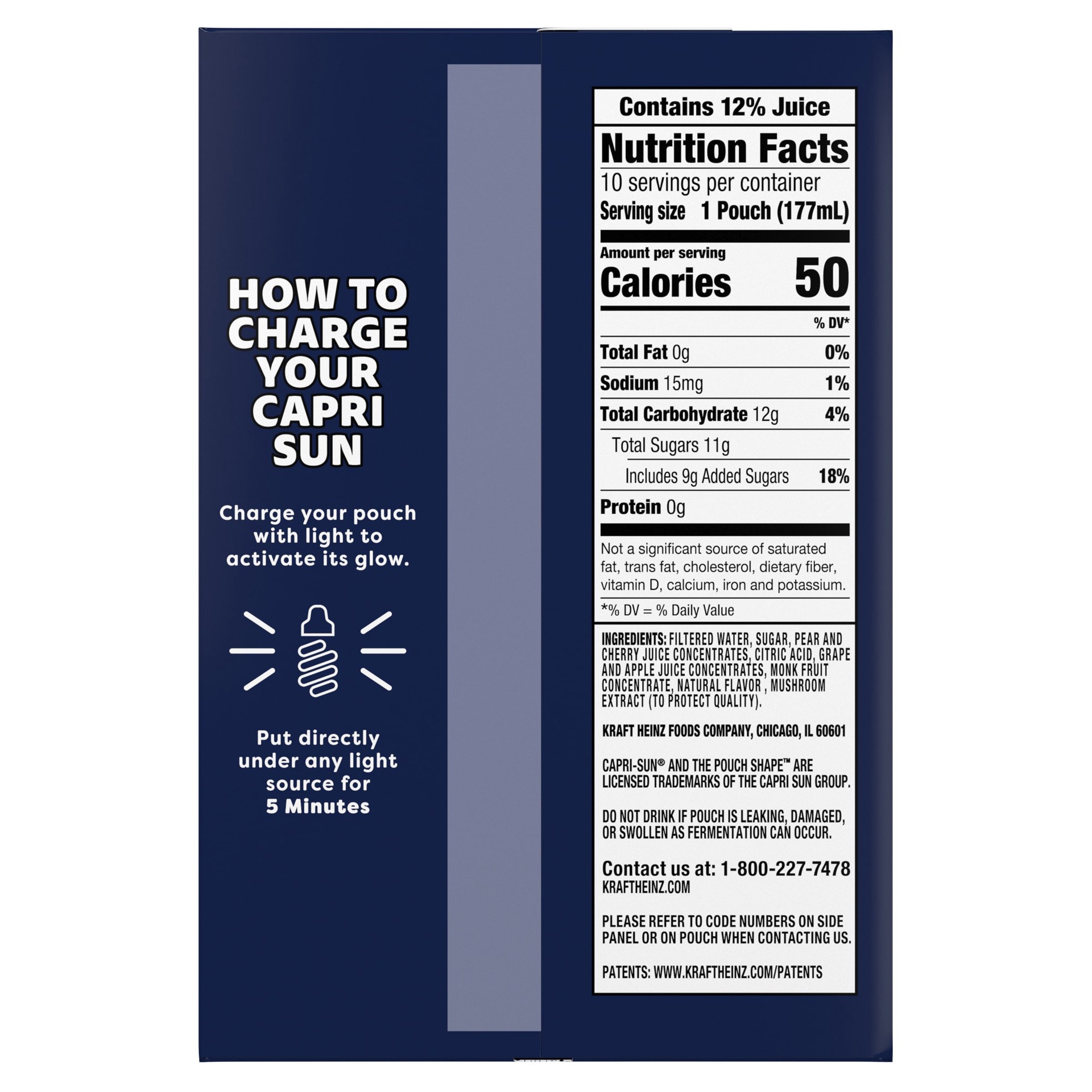 slide 6 of 8, Capri Sun Moon Punch Wild Cherry Flavored Juice Drink Blend from concentrate with other natural flavor 10 ct Box, 6 fl oz Pouches, 60 fl oz