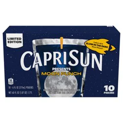 Capri Sun Moon Punch Flavored with Other Natural Flavor Juice Drink Blend, 10 Pouches, for School Lunches and On-the-Go Hydration, Wild Cherry, All Natural Ingredients, 6 fl oz