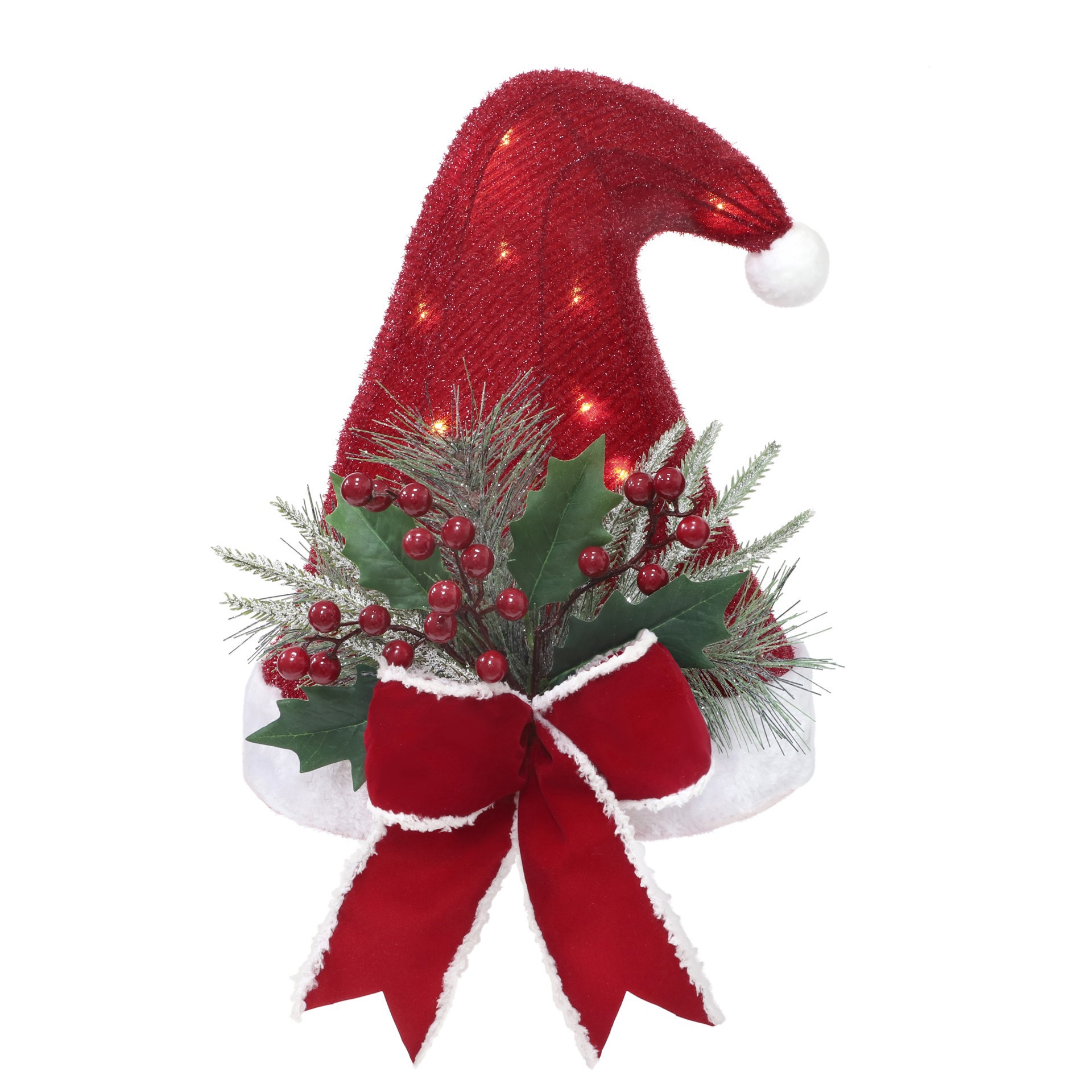 slide 2 of 3, 14" Led Premade Santa Hat Decor By Ashland, 13 in x 12 in x 14 in