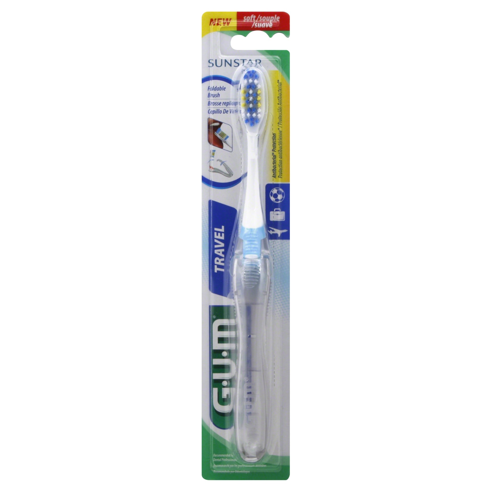 slide 1 of 1, Sunstar Gum Travel Toothbrush Soft, 1 ct