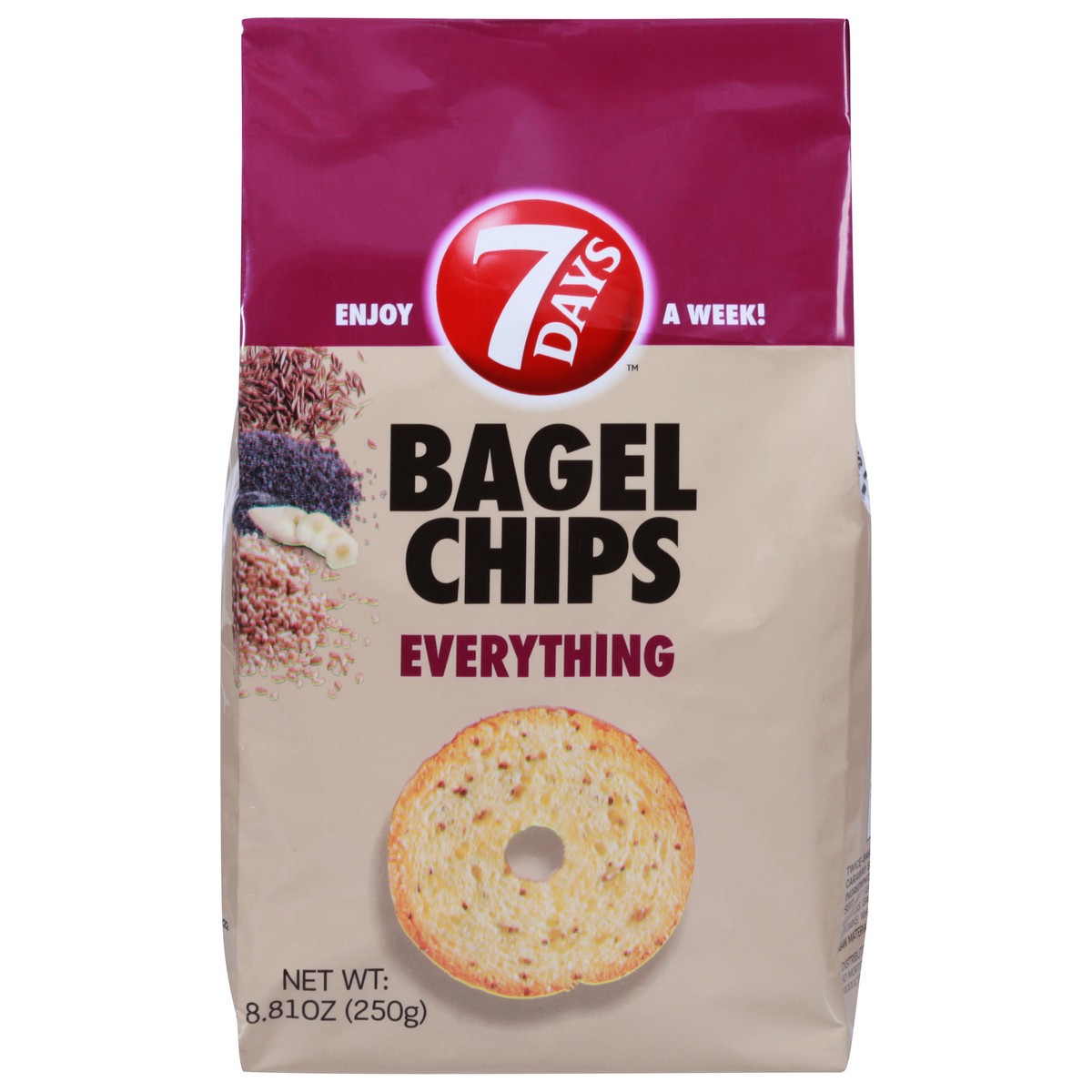 slide 1 of 1, 7DAYS Everything Bagel Chip, 8.8 oz