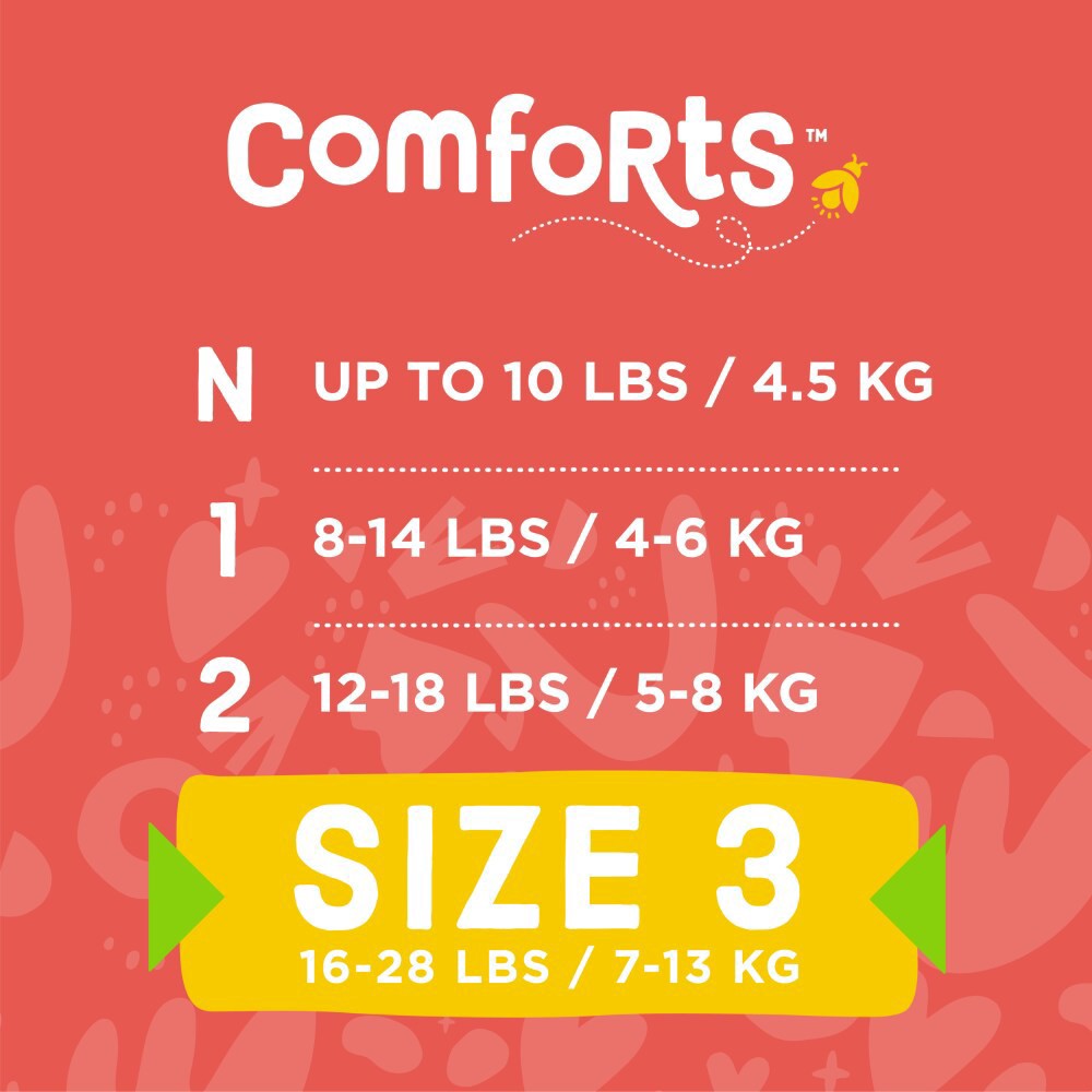 slide 10 of 13, Comforts Size 3 Day Or Night Baby Diapers, 32 ct