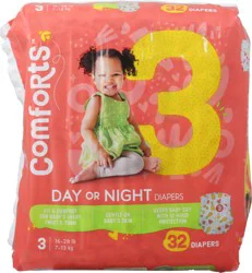 Comforts Size 3 Day Or Night Baby Diapers