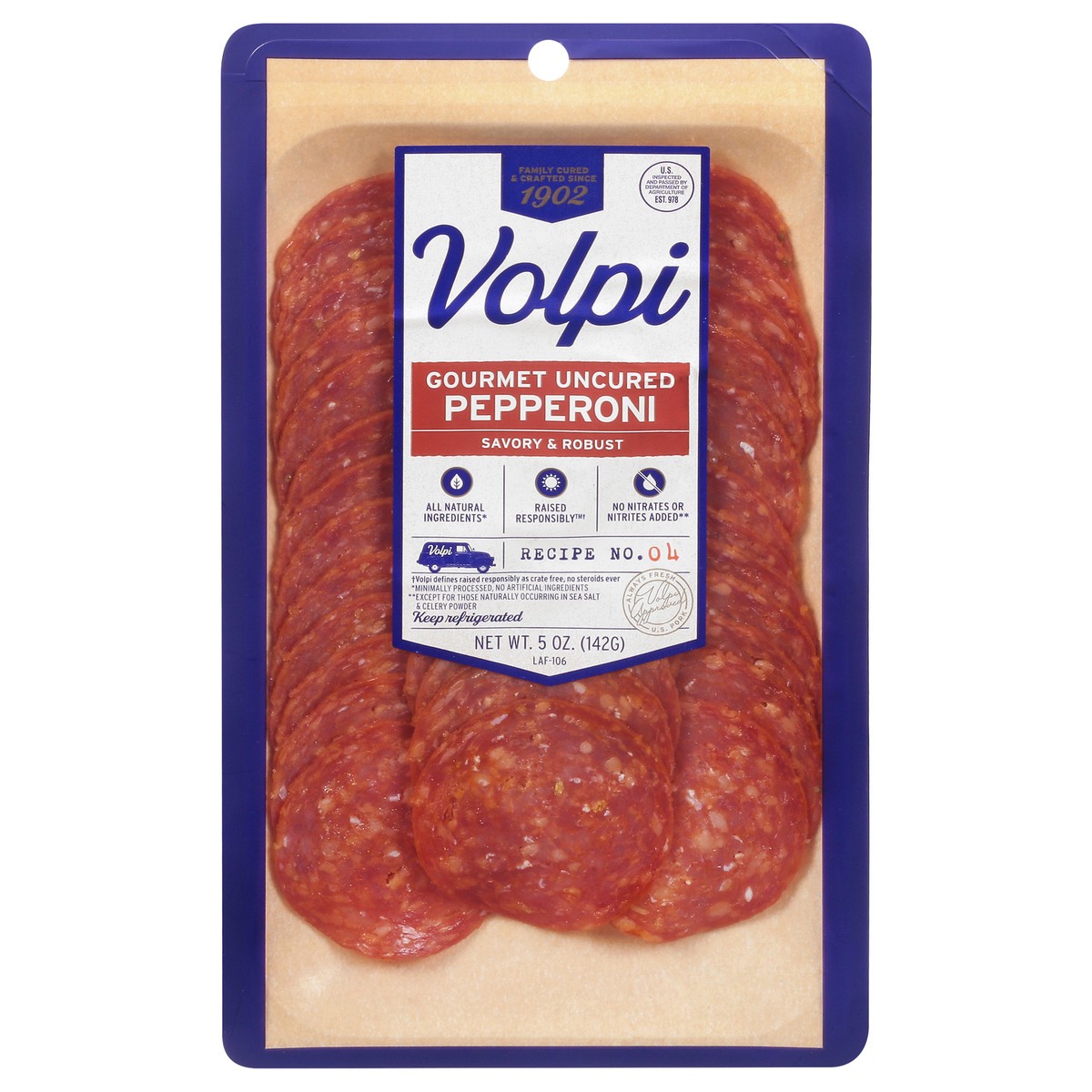 slide 1 of 13, Volpi Pepperoni | Savory & Robust 5oz, 1 ct