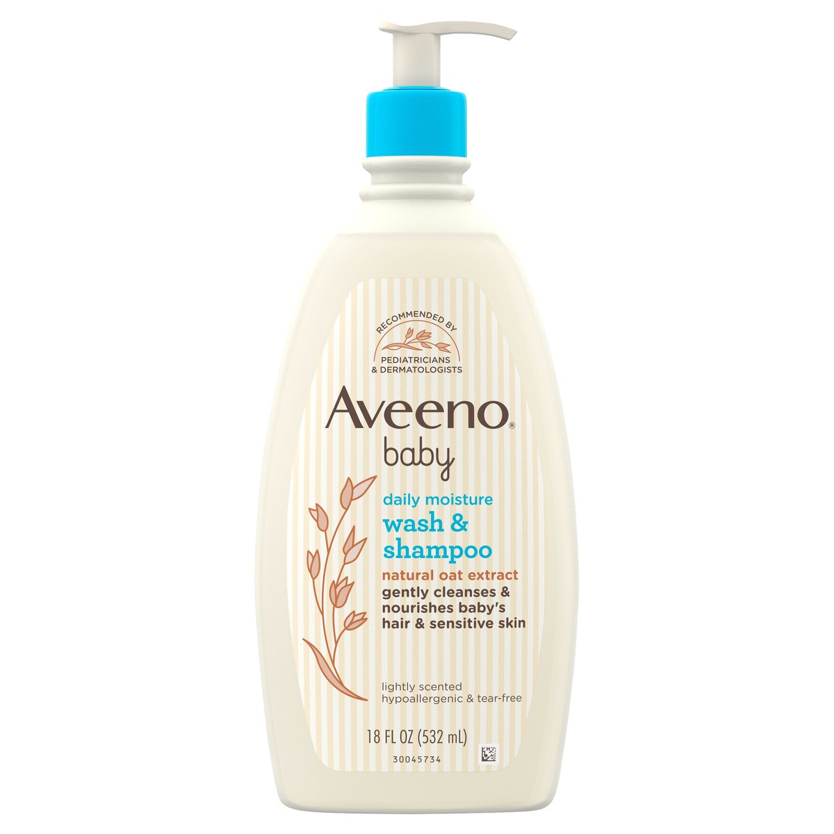 slide 2 of 8, Aveeno Baby Daily Moisture Gentle Body Bath Wash & Shampoo - Lightly Scented - 18 fl oz, 18 fl oz