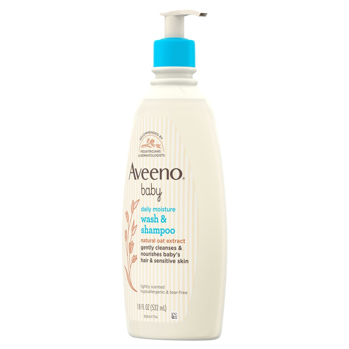 slide 3 of 8, Aveeno Baby Daily Moisture Gentle Body Bath Wash & Shampoo - Lightly Scented - 18 fl oz, 18 fl oz