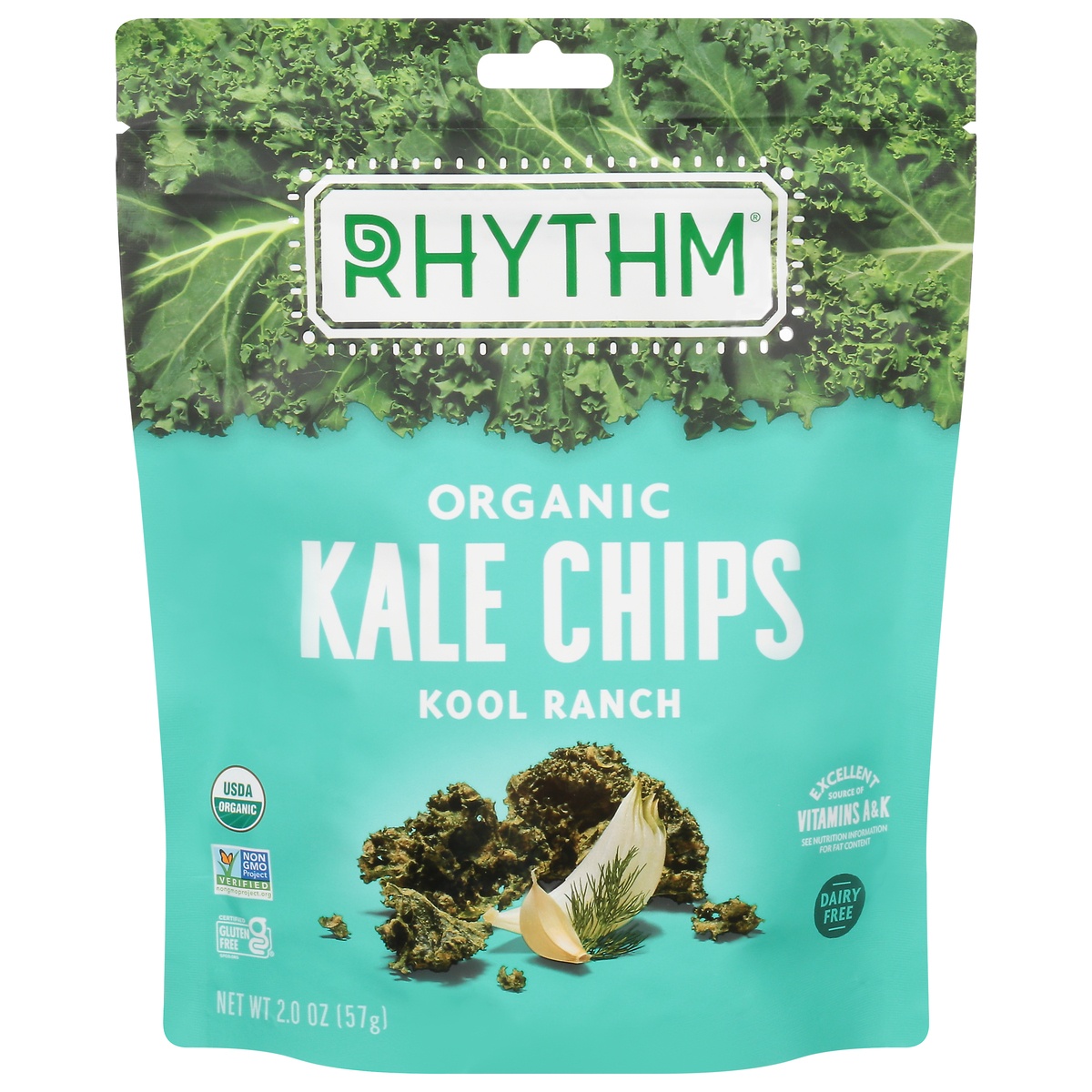 slide 1 of 1, Rhythm Superfoods Rhythm Organic Vegan Superfoods Kool Ranch Kale Chips - 2oz, 2 oz