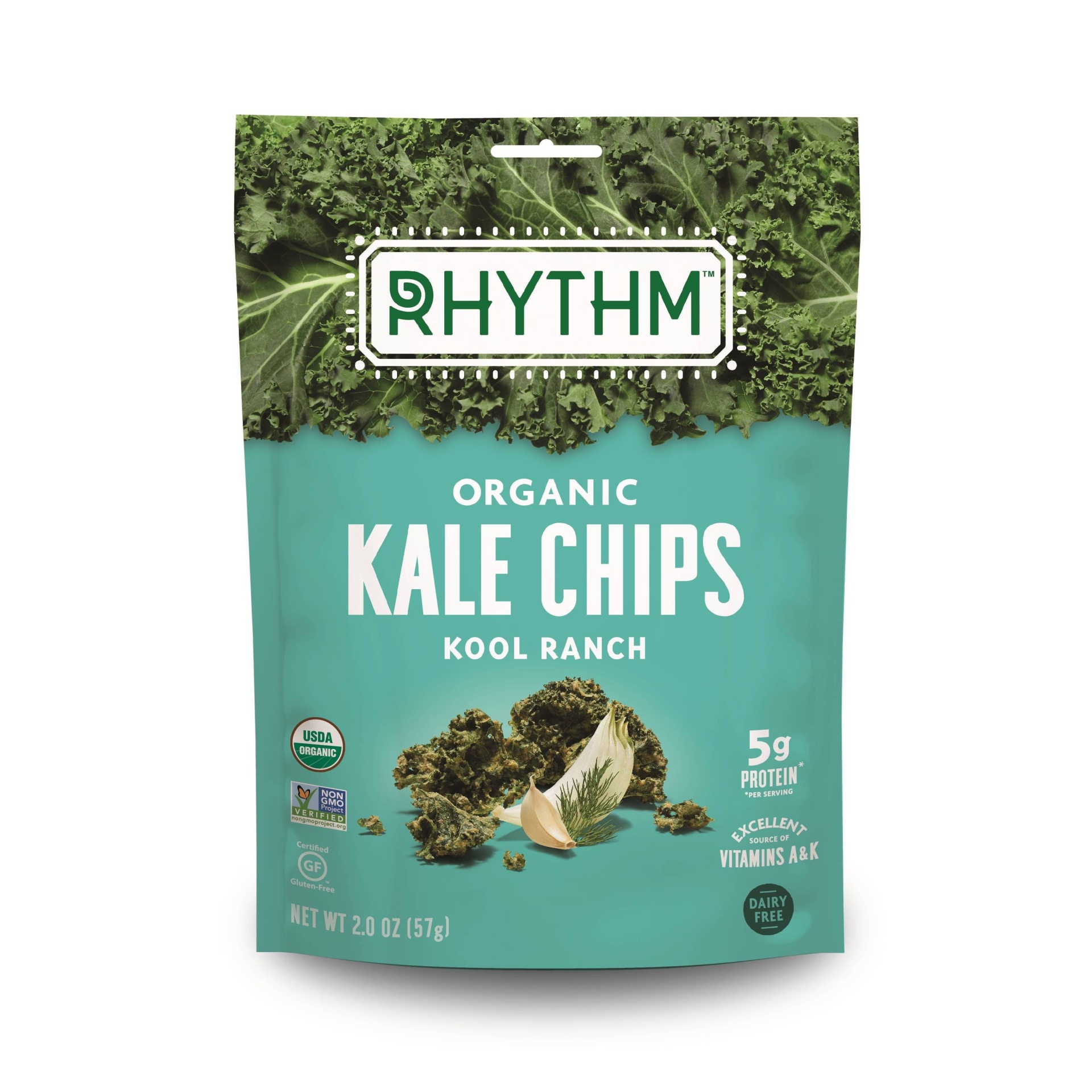 slide 1 of 3, Rhythm Superfoods Kool Ranch Kale Chips, 2 oz