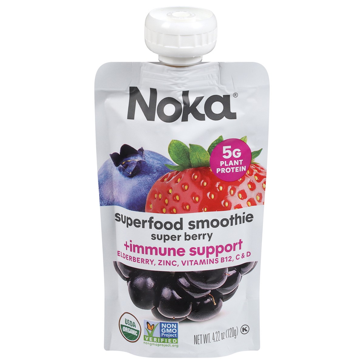 slide 1 of 9, NOKA Super Berry Superfood Smoothie 4.22 oz, 4 oz