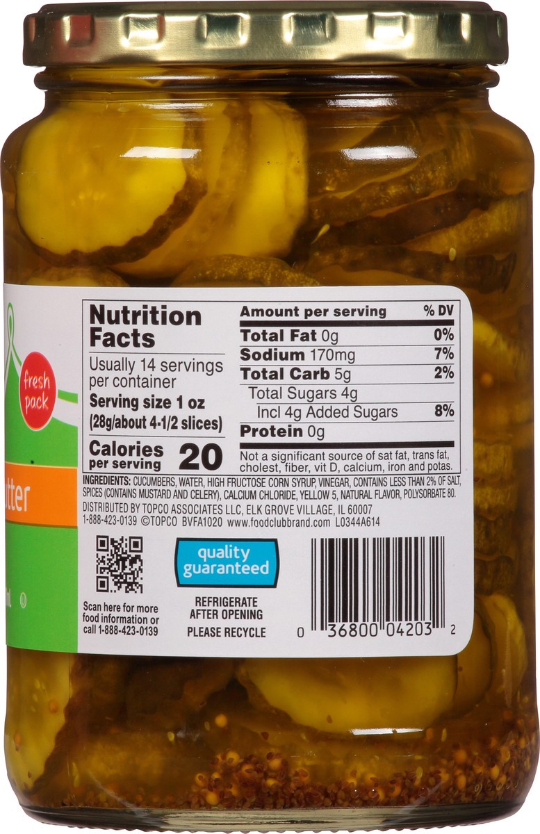 slide 6 of 14, Food Club Bread & Butter Pickle Chips 24 fl oz, 24 fl oz