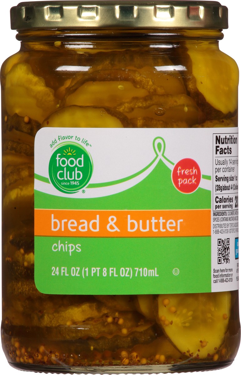 slide 10 of 14, Food Club Bread & Butter Pickle Chips 24 fl oz, 24 fl oz