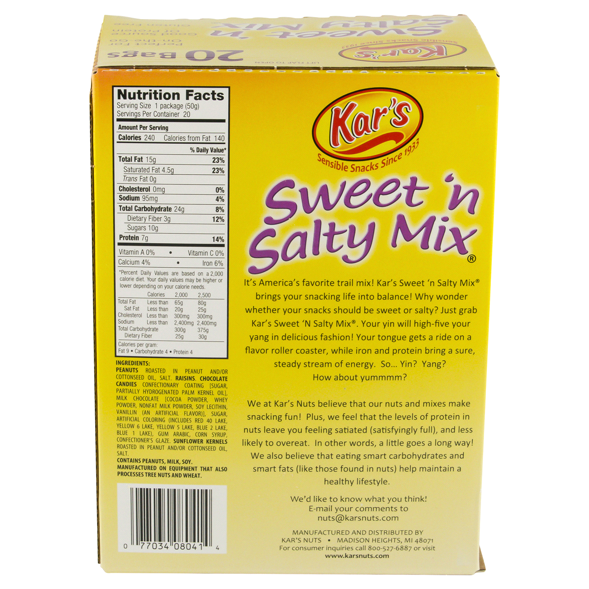 slide 3 of 5, Kar's Sweet'n Salty Mix, 20 ct; 1.75 oz