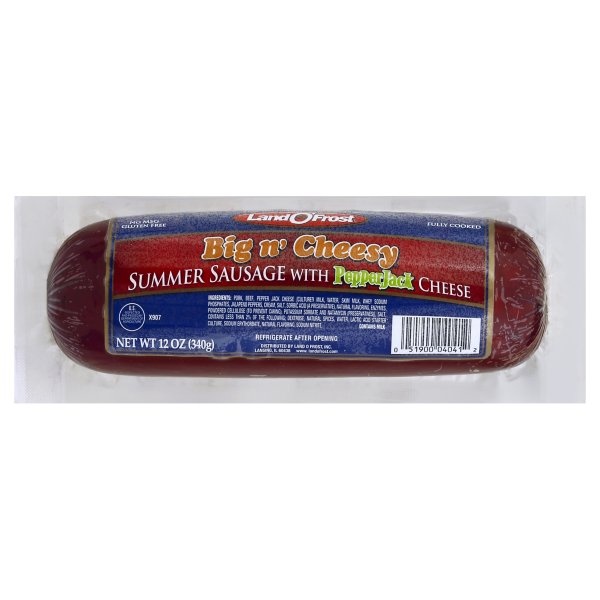 slide 1 of 1, Land O' Frost Big & Cheesy Summer Sausage With Pepper Jack Cheese, 12 oz