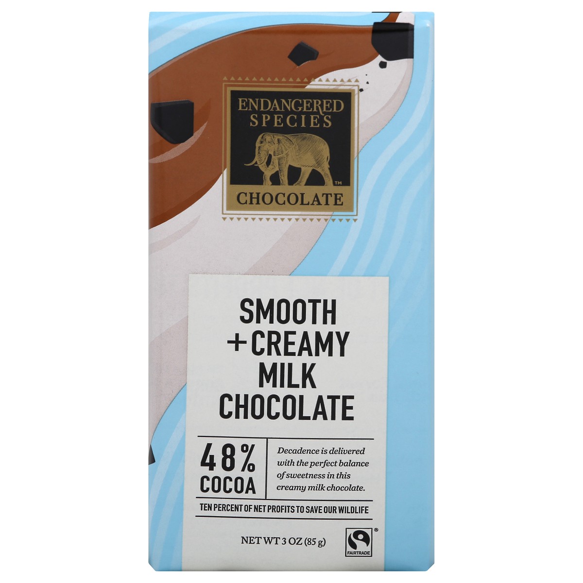 slide 1 of 2, Endangered Species 48% Cocoa Milk Chocolate 3 oz, 3 oz