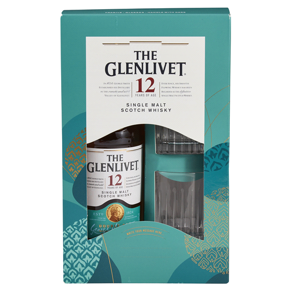 slide 1 of 1, The Glenlivet 12yr Single Malt Scotch Whisky Gift Set Bottle with Glasses, 750 ml