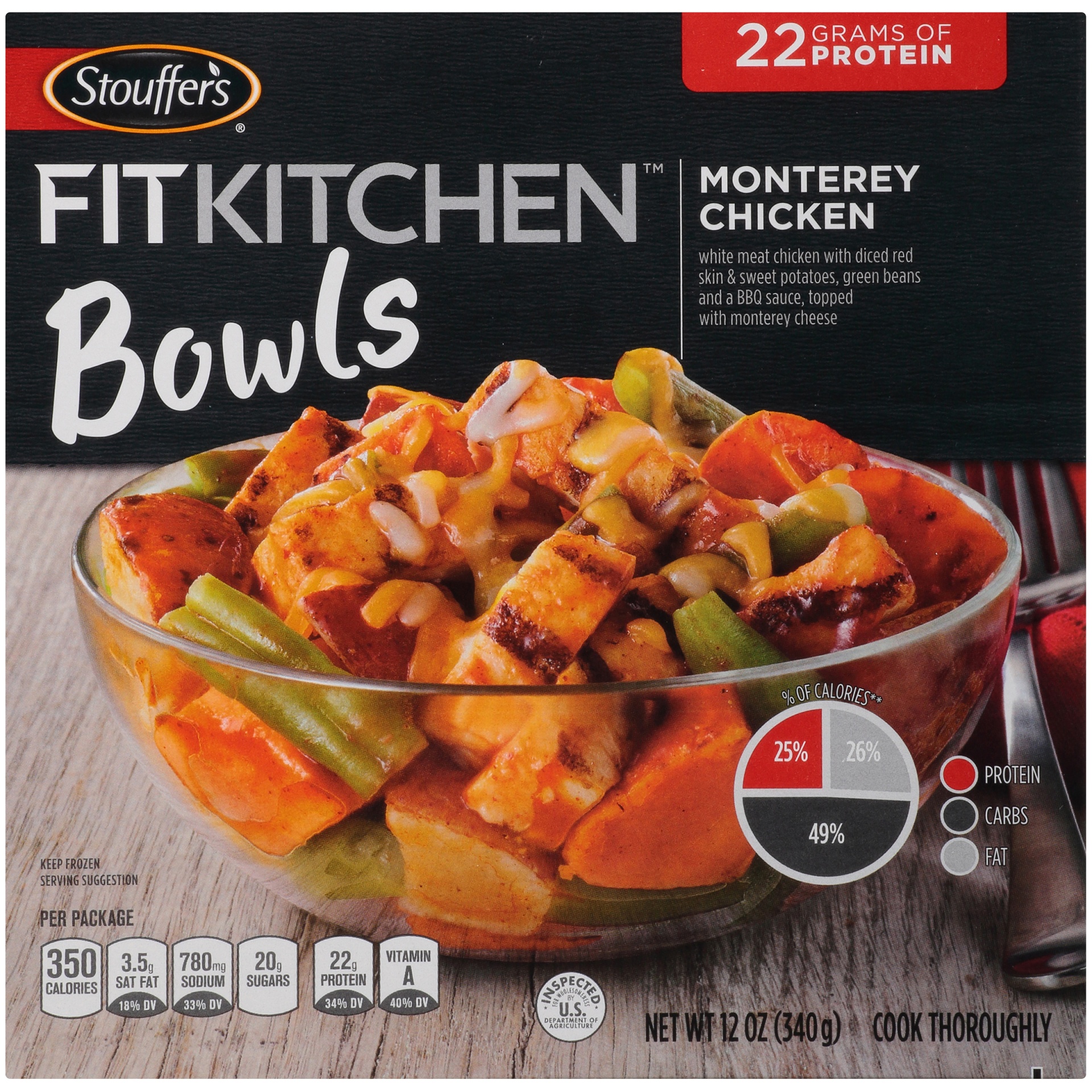 slide 1 of 10, Stouffer's Fit Kitchen Bowls Monterey Chicken, 12 oz