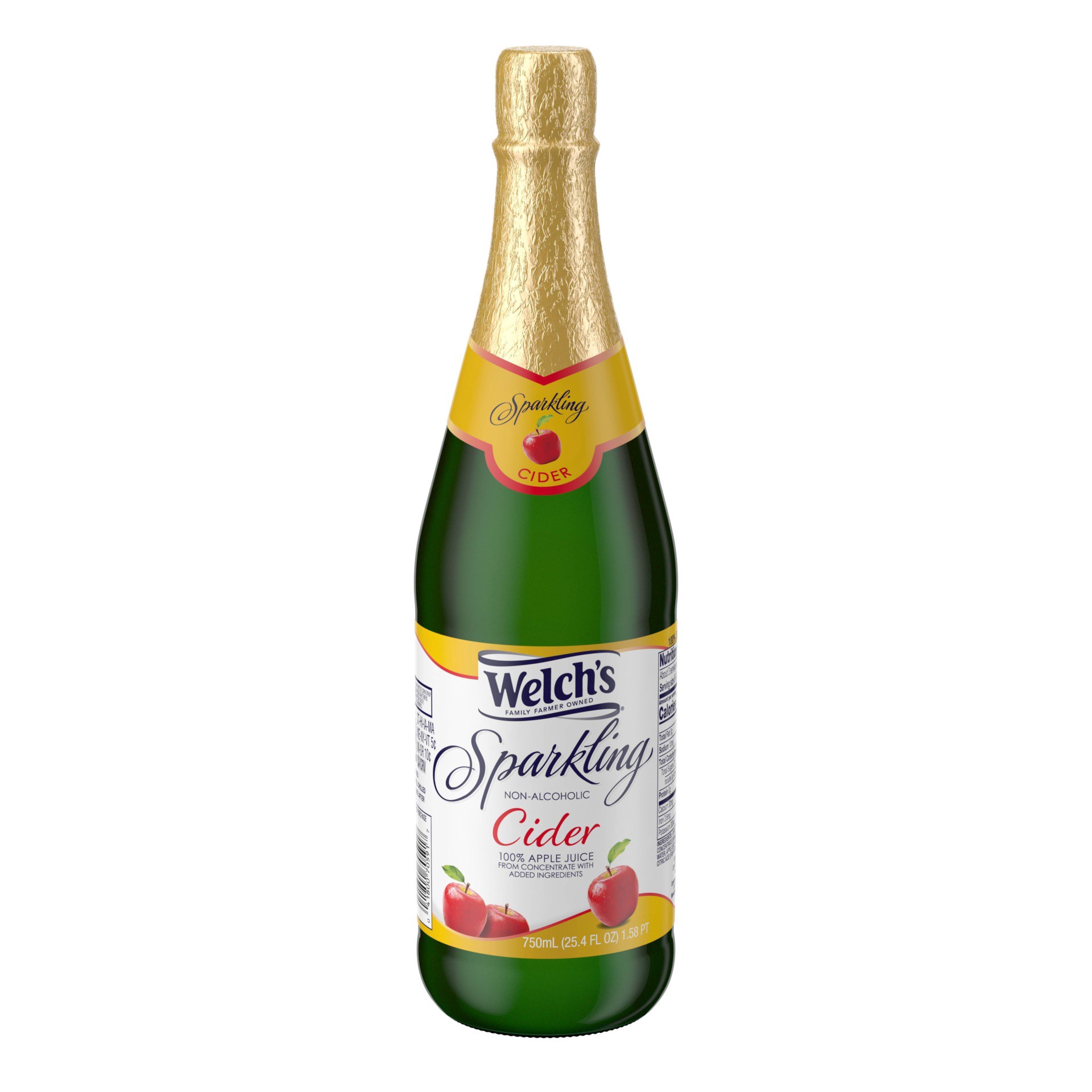slide 1 of 5, Welch's Sparkling Cider Glass Bottles, 25.4 fl oz
