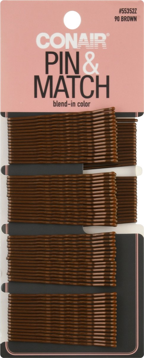 slide 1 of 9, Conair Pin & Match Brown Bobby Pins 90 ea, 90 ct