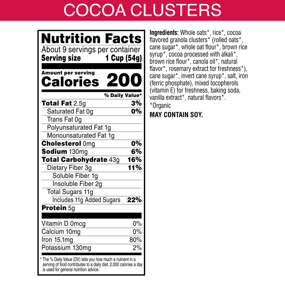 slide 8 of 8, Kashi Organic Cereal Cocoa 17.2oz, 17.2 oz