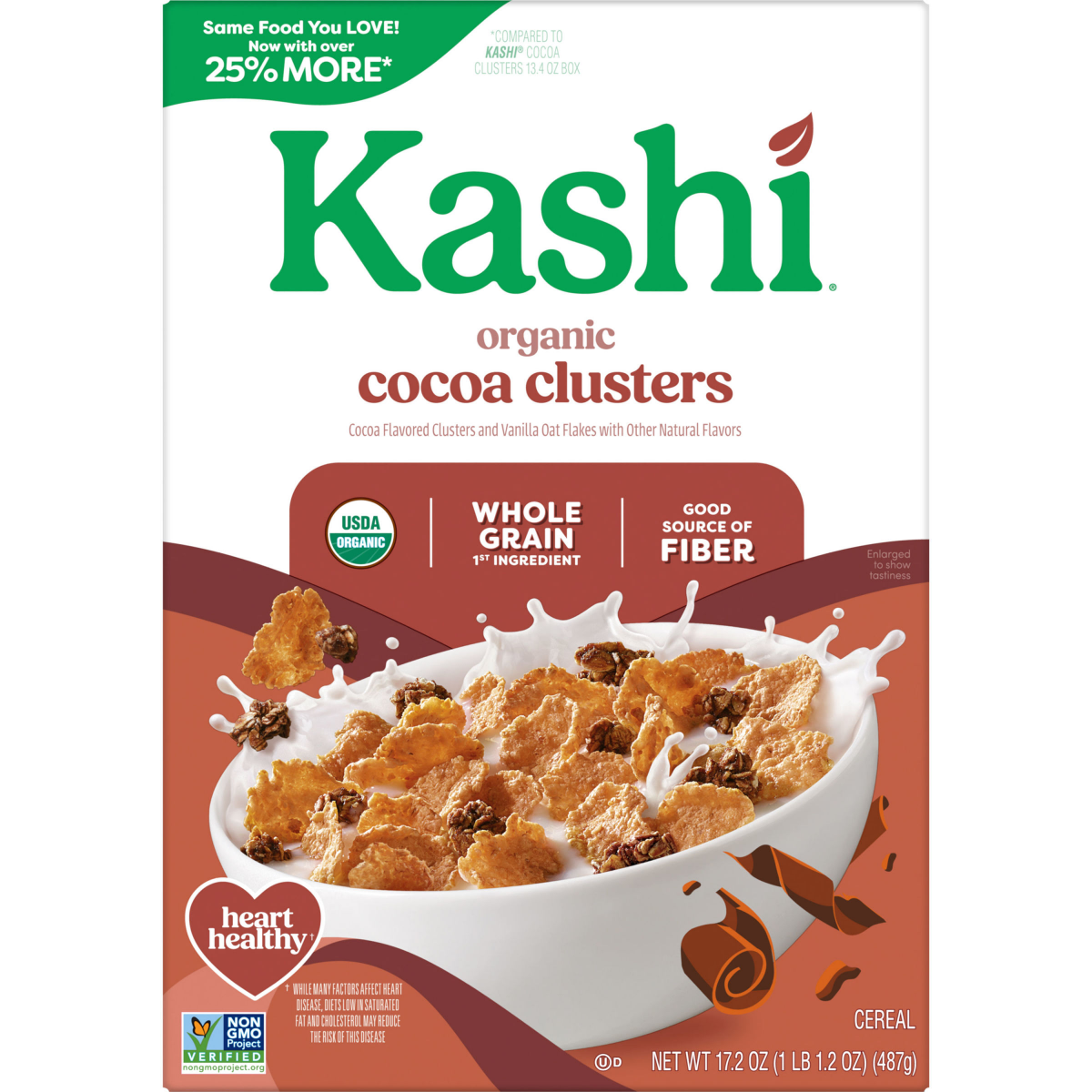 slide 7 of 8, Kashi Organic Cereal Cocoa 17.2oz, 17.2 oz