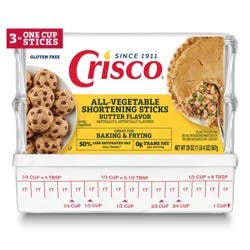 Crisco All-Vegetable Butter Flavor Shortening Sticks 3 Each