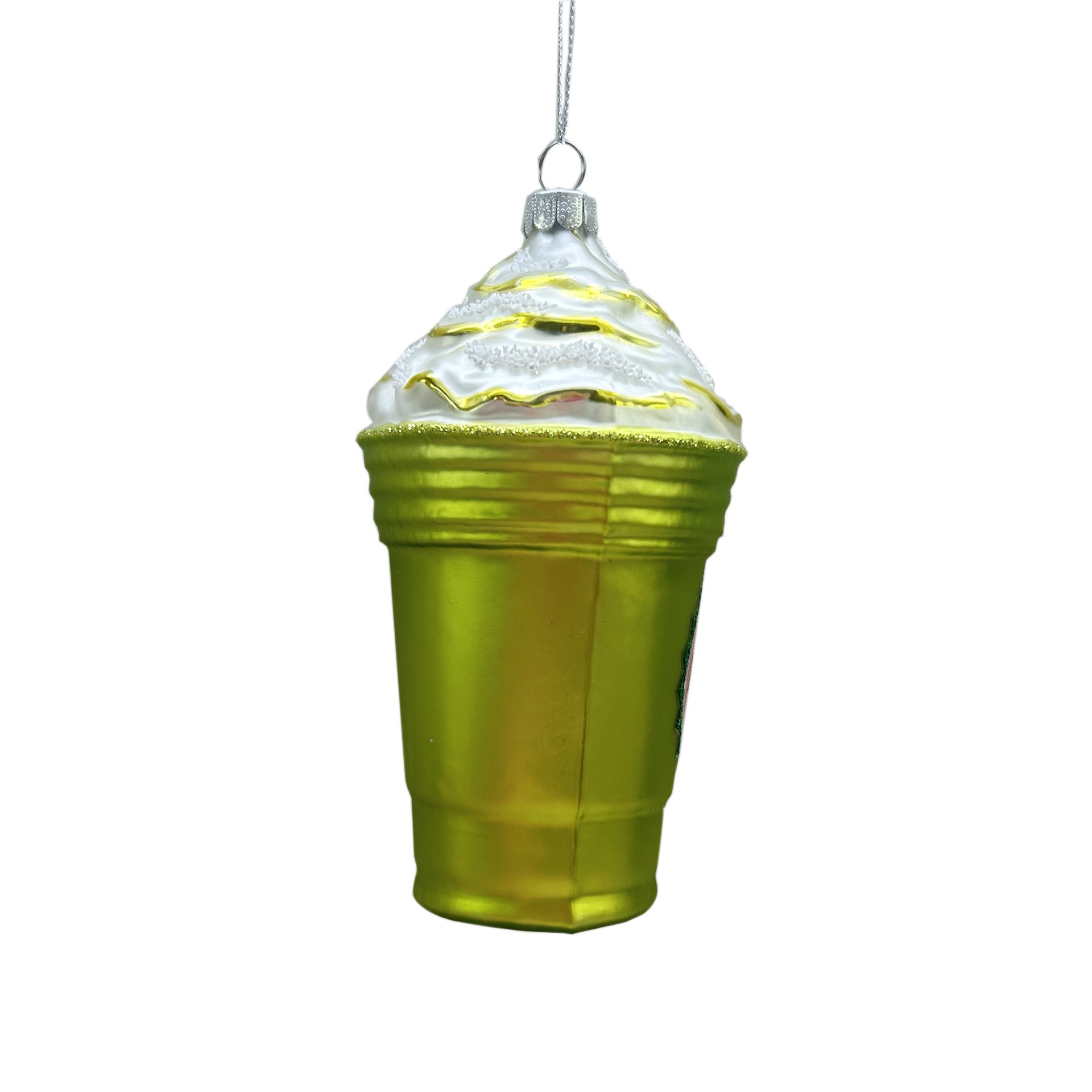 slide 3 of 3, 5.25" Matcha Cup Glass Ornament By Ashland, 2.5 in x 2.5 in x 5.25 in