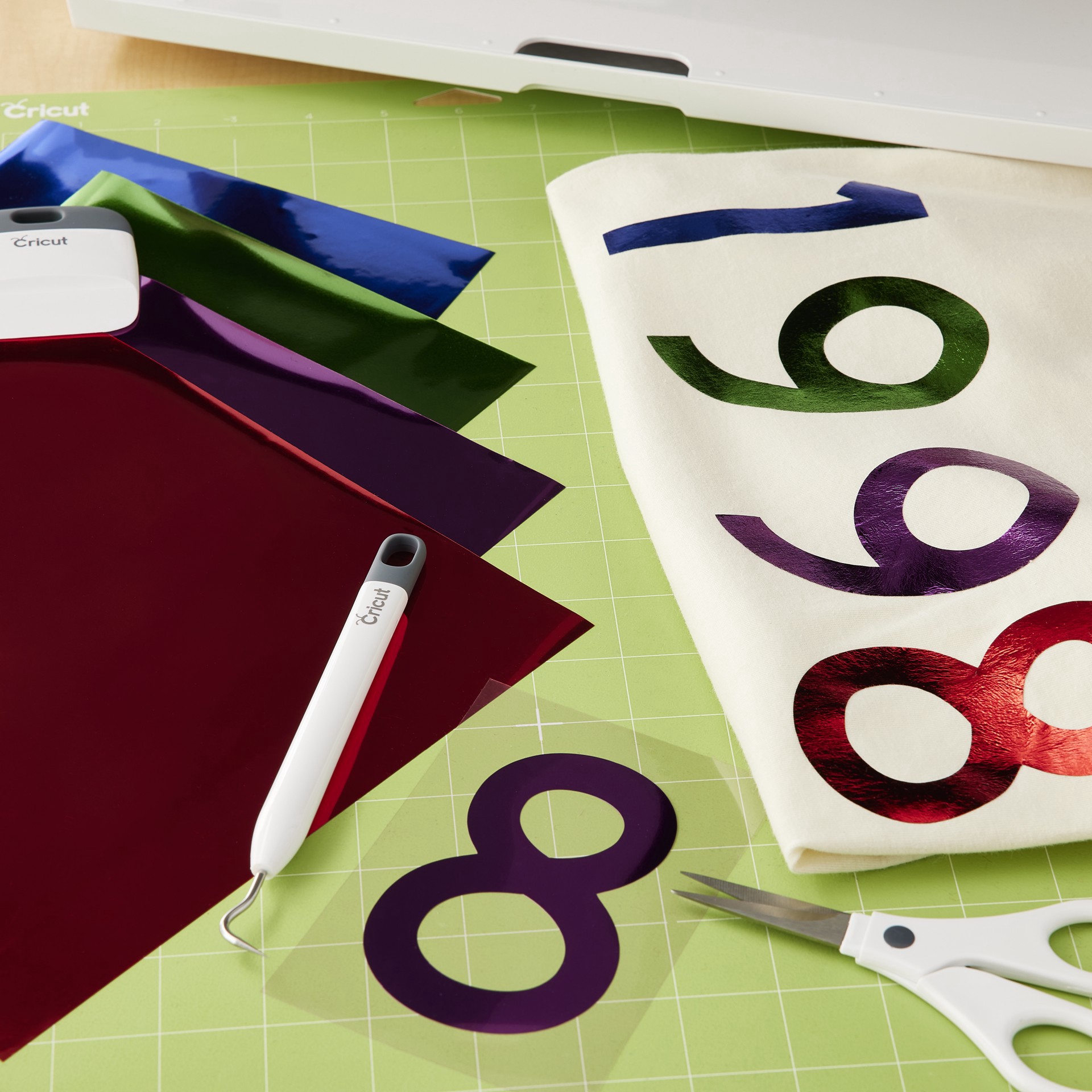 slide 4 of 7, Cricut Foil Iron-On Bejeweled Sampler, 12 in x 12 in