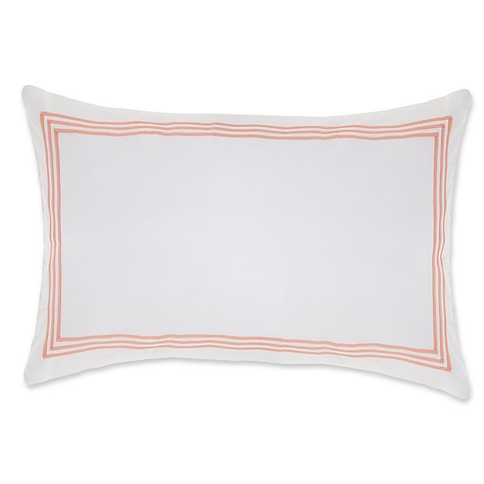 slide 1 of 1, Wamsutta Hotel Triple Baratta Stitch Standard Pillow Sham - White/Coral, 1 ct