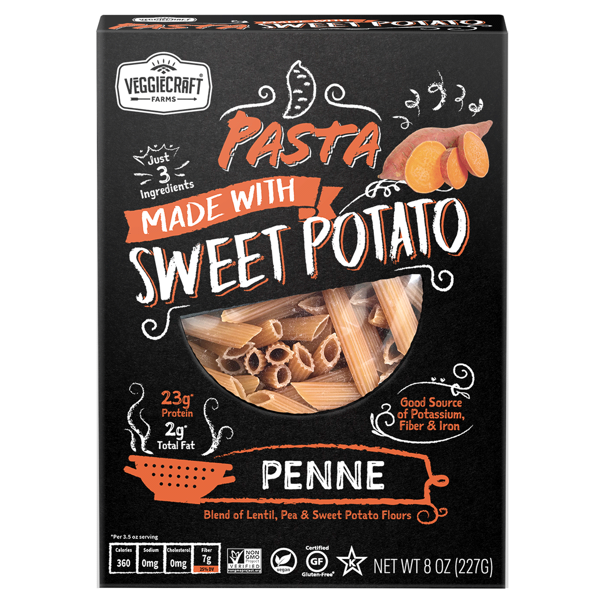 slide 1 of 1, VeggieCraft Farms Pasta Sweet Potato Penne, 8 oz