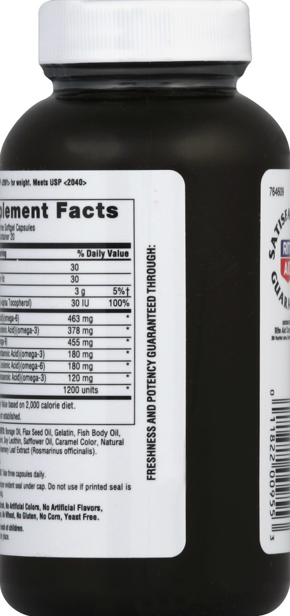 slide 3 of 3, Rite Aid Ra Omega 3-6, 60 ct