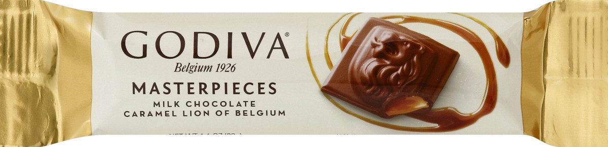 slide 5 of 6, Godiva Masterpieces Milk Chocolate Caramel Lion Of Belgium, 1 oz