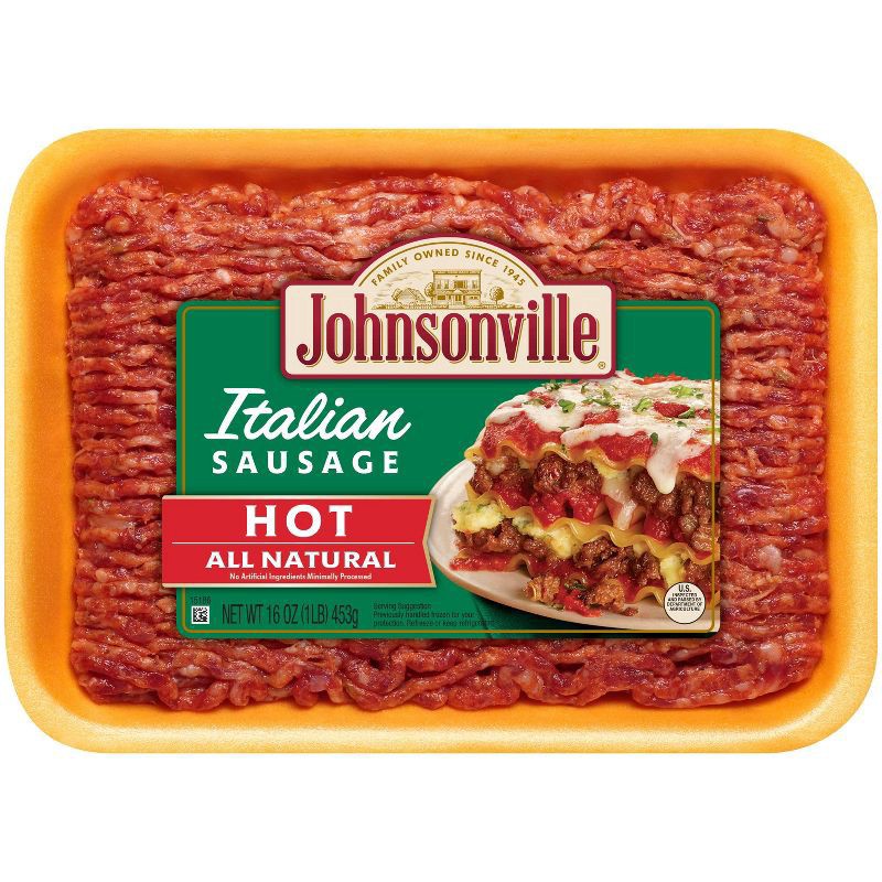 slide 1 of 8, Johnsonville Fresh Ground Hot Italian Sausage - 16oz, 16 oz