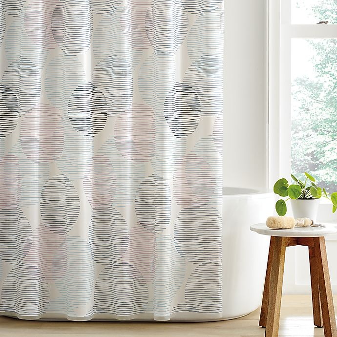 slide 1 of 1, Simply Essential PEVA Overlapping Circles Shower Curtain - Pink/Grey, 72 in x 72 in