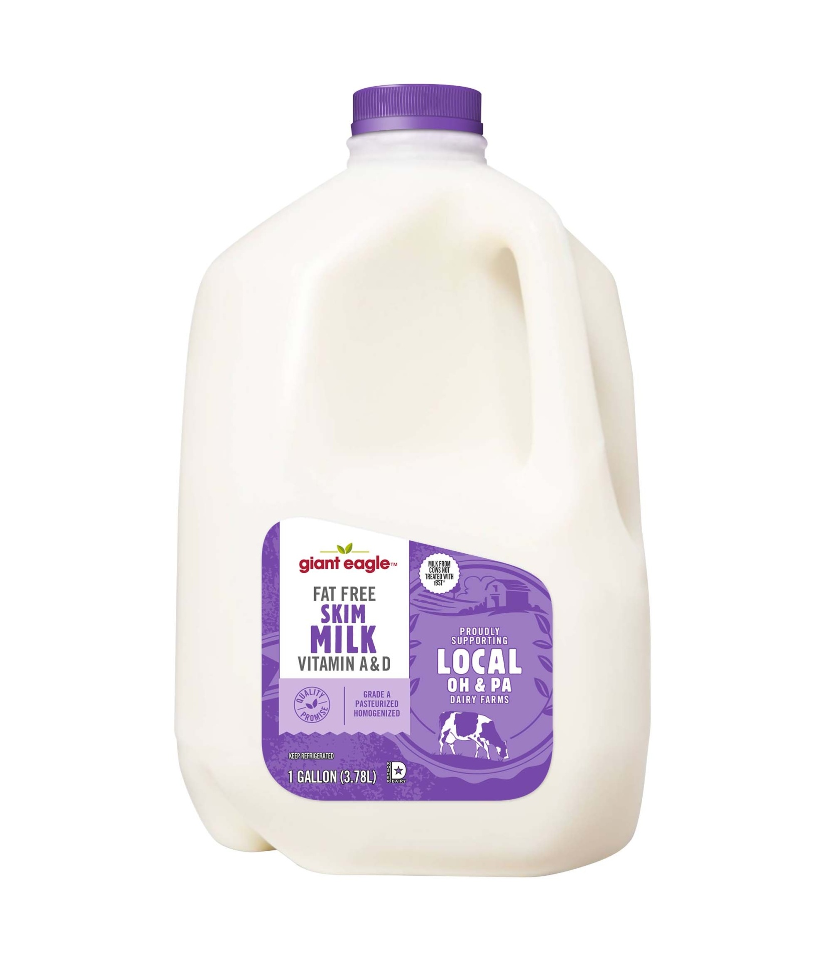 slide 1 of 1, Giant Eagle Fat Free Skim Milk, 128 oz