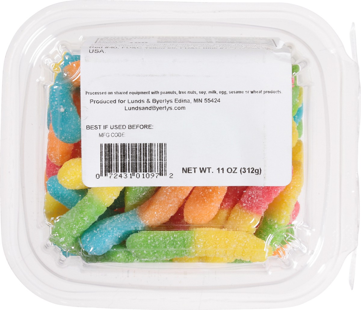 slide 4 of 9, Lunds & Byerlys Sour Mini Neon Gummy Worms 11 oz, 11 oz