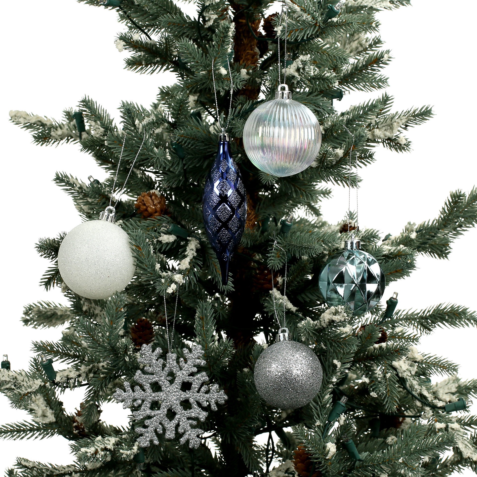 slide 2 of 3, 34 Pack Ball, Finial, & Snowflake Shatterproof Ornaments By Ashland, 34 ct