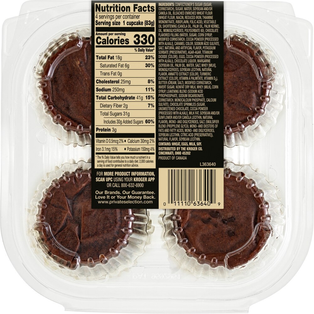slide 3 of 3, Private Selection Triple Chocolate Cupcakes, 4 ct