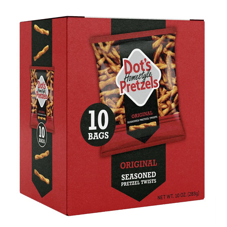 slide 1 of 1, Dot's Homestyle Pretzels Seasoned Original Pretzel Twists 10 ea, 10 ct