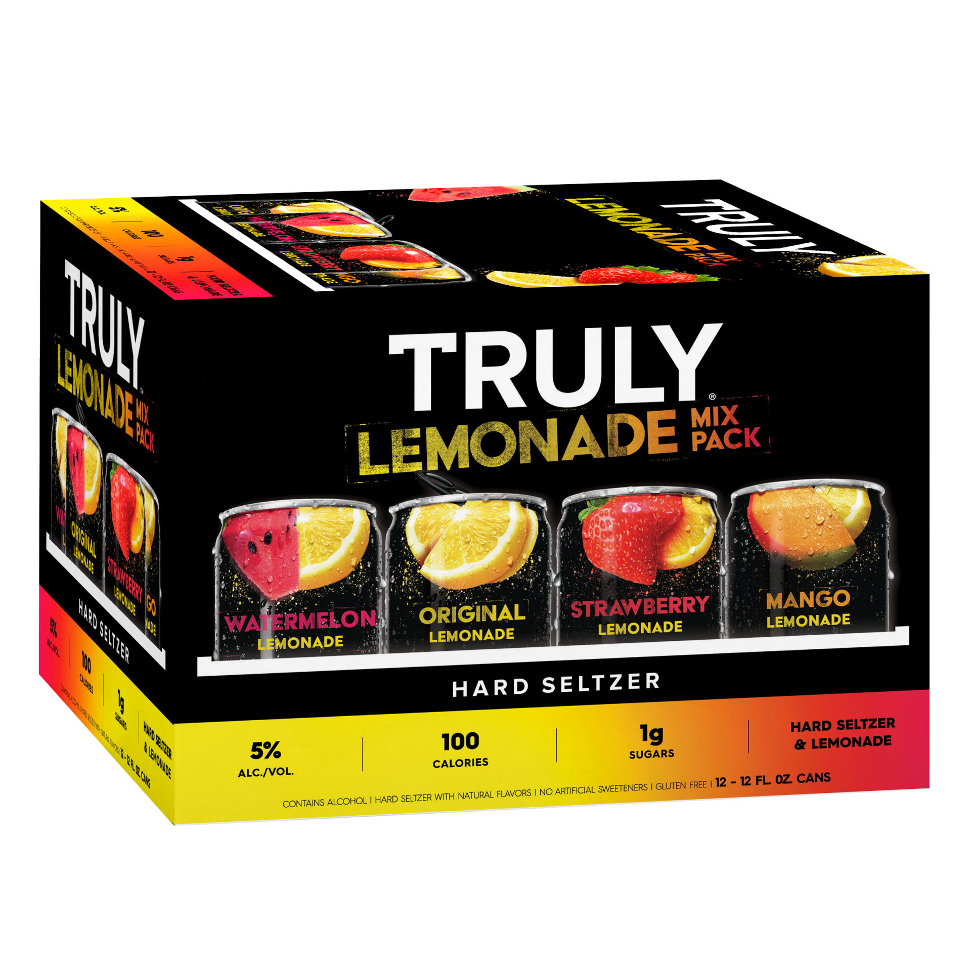 slide 2 of 4, TRULY Hard Seltzer Lemonade Variety Pack, Spiked & Sparkling Water, 12 ct; 12 oz
